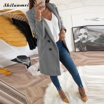  Fashion Woollen Overcoat Long Sleeve Fashion Oversize Outwear Jacket And Coats